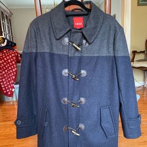 IZOD navy blue and charcoal grey wool pea coat